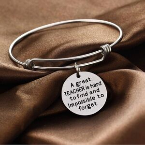 NWT Silver Bangle Bracelet with Teacher Charm